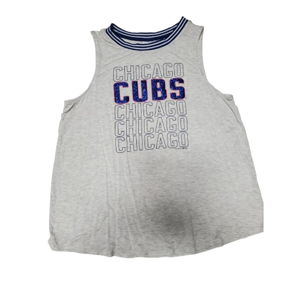 Chicago Cubs youth girls gray and blue tank top size 18/20